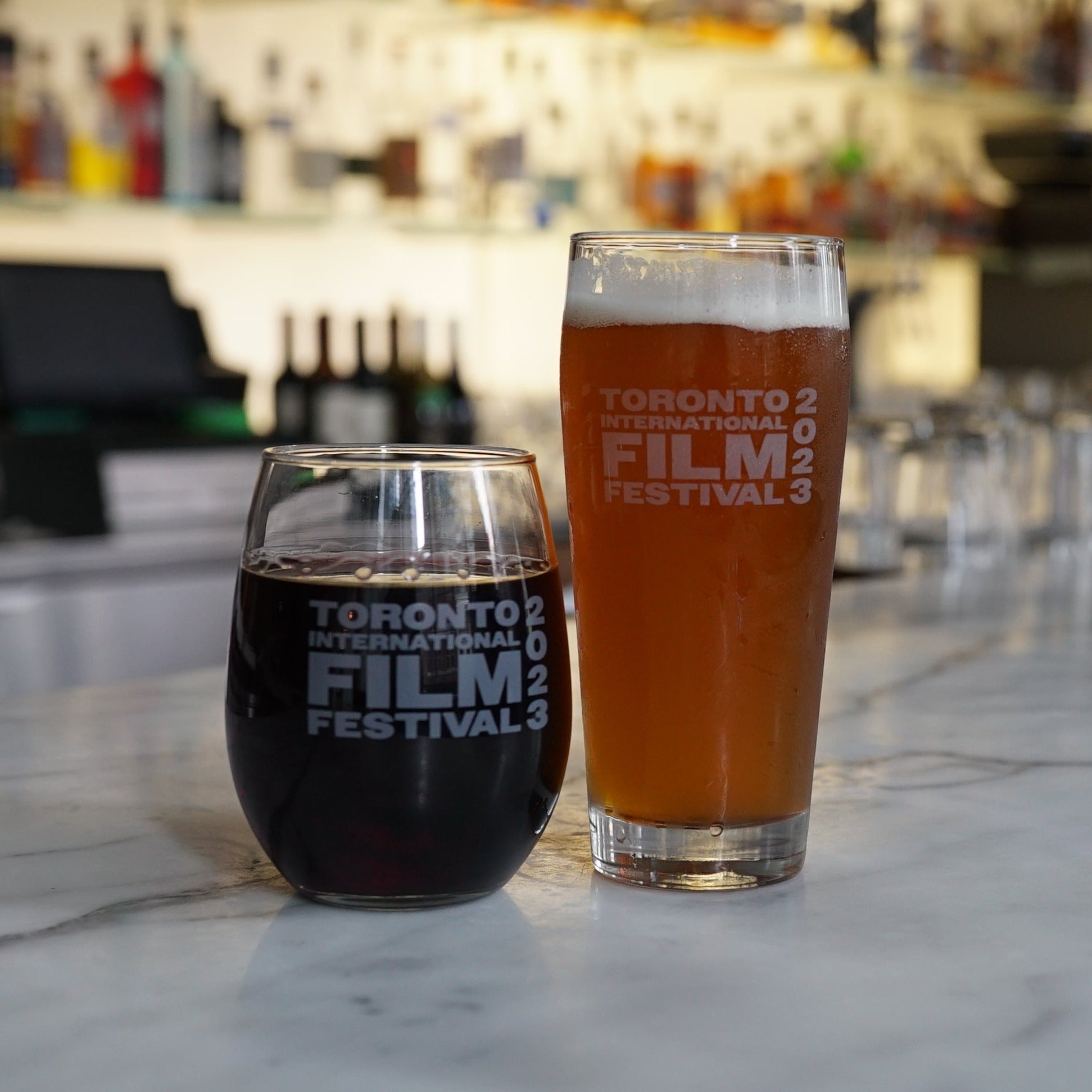 wine glass and pint glass TIFF 2023