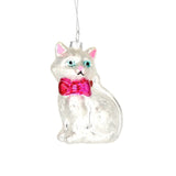 Kitty With Bow Glass Ornament