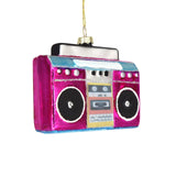 Pink Boombox Glass Ornament