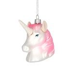 Pink Unicorn Glass Ornament