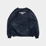 Back view of a black raglan-style sweatshirt featuring the words "Sentimental Value" and "NEON" printed in white centered below the back neckline.