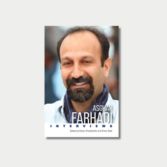 Book cover with photograph of Asghar Farhadi and title text below.