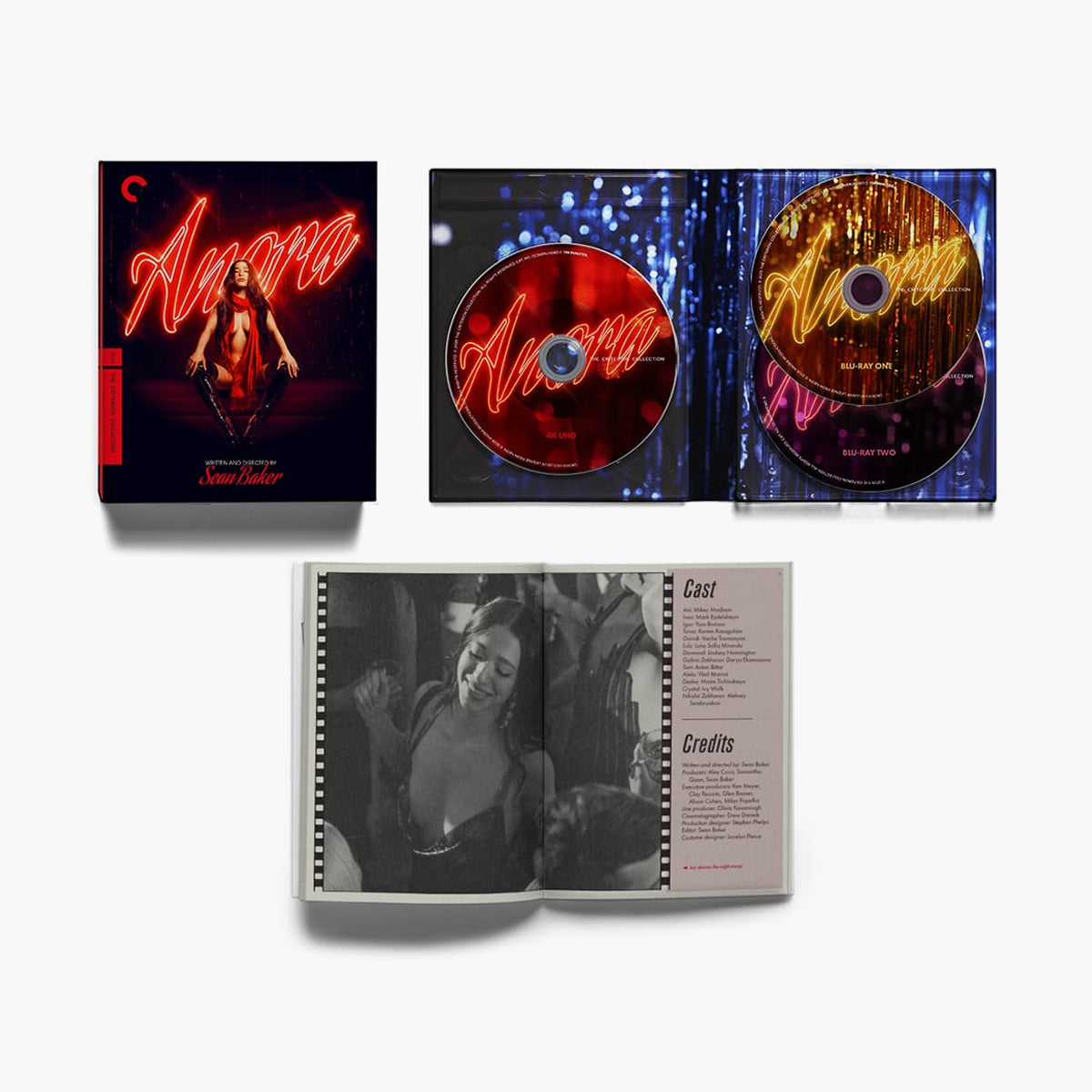 DVD set with 'Anora' on the cover, featuring two discs and a booklet.