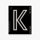 Movie cover for 'Citizen Kane' with a large white 'K' on a black background.