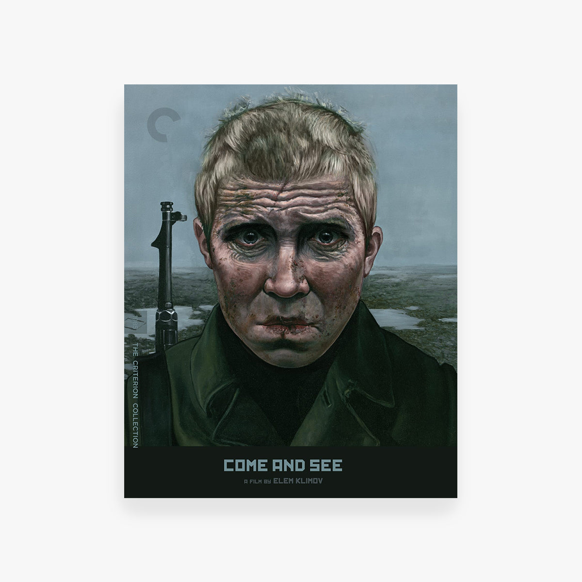 DVD cover for 'Come and See' featuring a soldier with a rifle against a gray landscape.