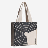 Tote bag with geometric design and 'Criterion' branding on a white background