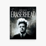 Blu-ray cover of 'Eraserhead' by David Lynch with a stylized portrait on a dark background.