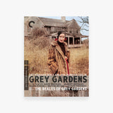 DVD cover of 'The Beales of Grey Gardens' with a woman in a fur coat standing in front of an old house.