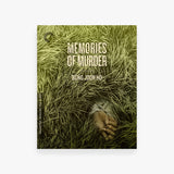 Movie cover for 'Memories of Murder' with text and a hand in grass.