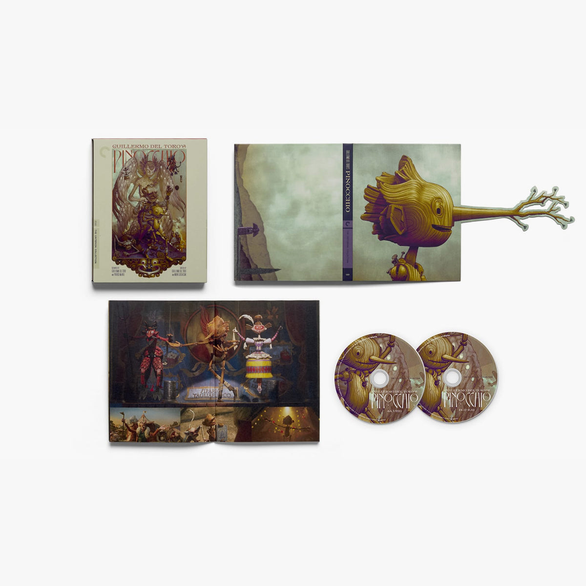 DVD collection with cover art, two CDs, and additional artwork on a white background