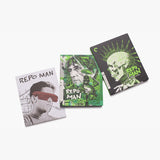 Three 'Repo Man' movie posters on a white background