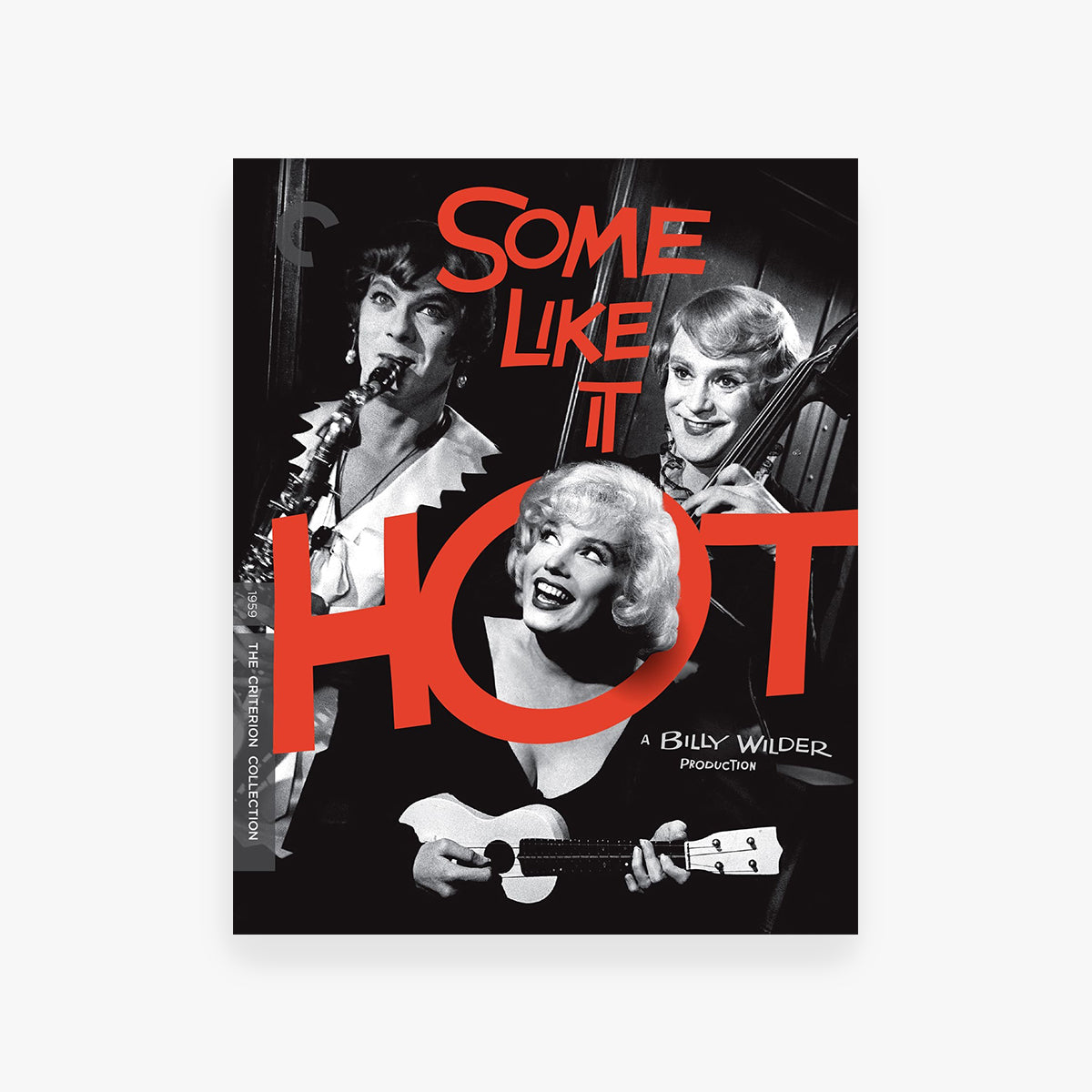 Movie cover for 'Some Like It Hot' featuring three people with red text overlay.