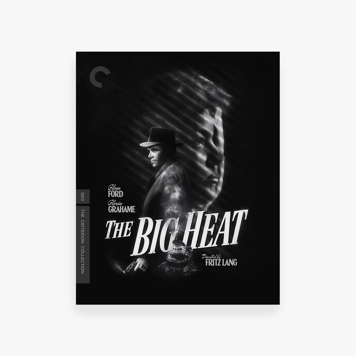 Blu-ray cover of 'The Big Heat' from The Criterion Collection with a black and white image of a person holding a gun.