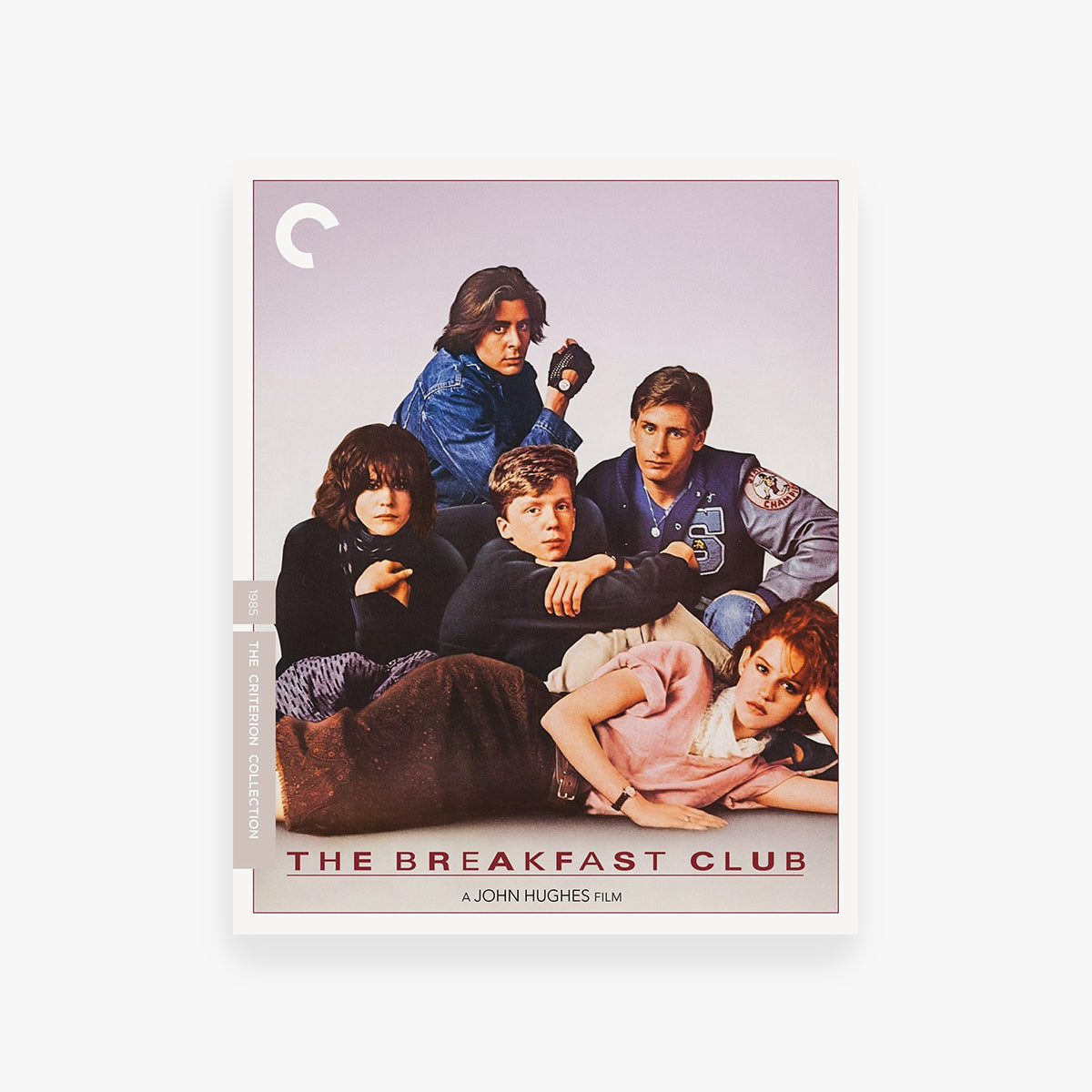 DVD cover of 'The Breakfast Club' with five young people on a light gray background