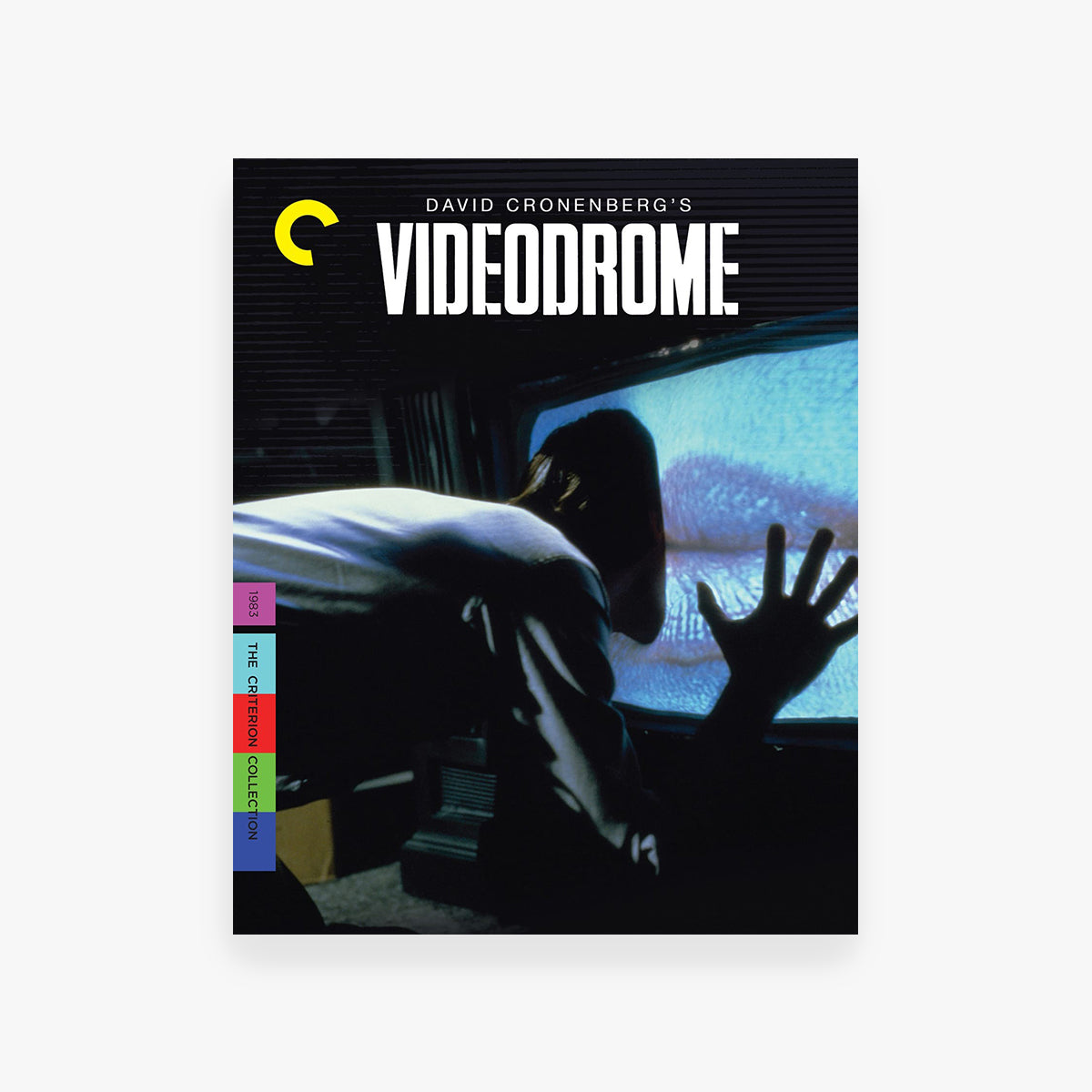 Movie cover for 'Videodrome' featuring a person reaching out of a window.