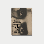 A textured, vintage-style book cover for Darren Aronofsky's "PI: The Guerilla Diaries" features a grainy, high-contrast black-and-white close-up of a human eye set against a neutral, light gray background.