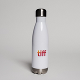 Reverse side with TIFF logo in an orange gradient.